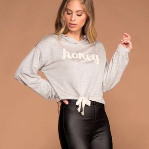 FREE with Bundle January 7 USA “honey” cropped hoodie sweatshirt